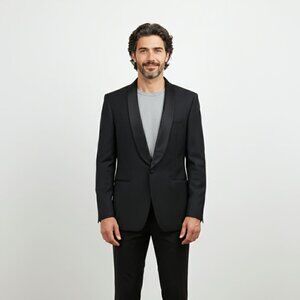 CANALI 100% PURE WOOL SHAWL STYLE TUXEDO JACKET - SIZE: 58 (XXL)
